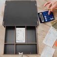 thumbnail image 2 of WASHWEPE Multi Grid Wooden Desktop Holder for Cash Storage and Classroom Organization in Black, 2 of 7