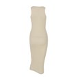 thumbnail image 4 of VISgogo Vestido de tubo de punto para mujer, Adultos Verano Sin mangas Color sólido Cuello redondo Una pieza VISgogo moda, 4 of 5