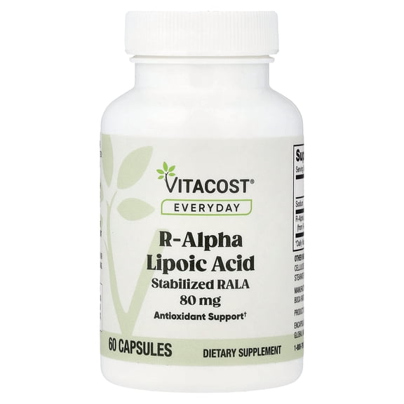 Vitacost Everyday, R-Alpha Lipoic Acid, 80 mg, 60 Capsules