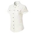 thumbnail image 3 of Made by Olivia Women's Classic Short Sleeve Button Down Denim Chambray Shirt, 3 of 4
