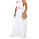 thumbnail image 3 of VISgogo Mono sin mangas con cuello halter para mujer con pierna ancha Color sólido Ropa de verano fresca sin espalda VISgogo moda, 3 of 9