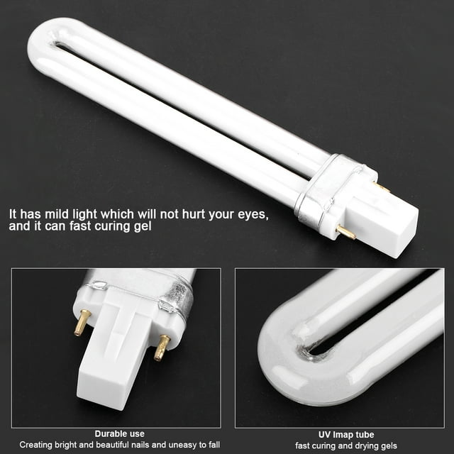 Uv Lamp Bulb 9w Uv Bulb Uv Nail Lamp Bulb Uv Nail Lamp Tube Uv Gel Machine Lamp Bulb 4Pcs/Set Manicure UV Nail Dryer Lamp Bulb 9W Nail Polish Gel Curing Light Tube