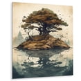 thumbnail image 2 of Designart "Island of Bonsai Trees II" Tree Floral Metal Wall Art, 2 of 5