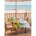 thumbnail image 2 of Outdoor Tablecloth with Umbrella Hole for Patio/Picnic/Party/Camping, Summer Sunflowers Waterproof Table Cloth Rectangle Table Cover Washable, Botanical Blooms Florals Wooden Grain (60"x 102"), 2 of 8