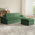 thumbnail image 4 of Cloud Sectional Sofa with Ottoman, 85" Modular L Shaped Couch, Fluffy Comfy Couches for Living Room, No Assembly, Green, 4 of 7
