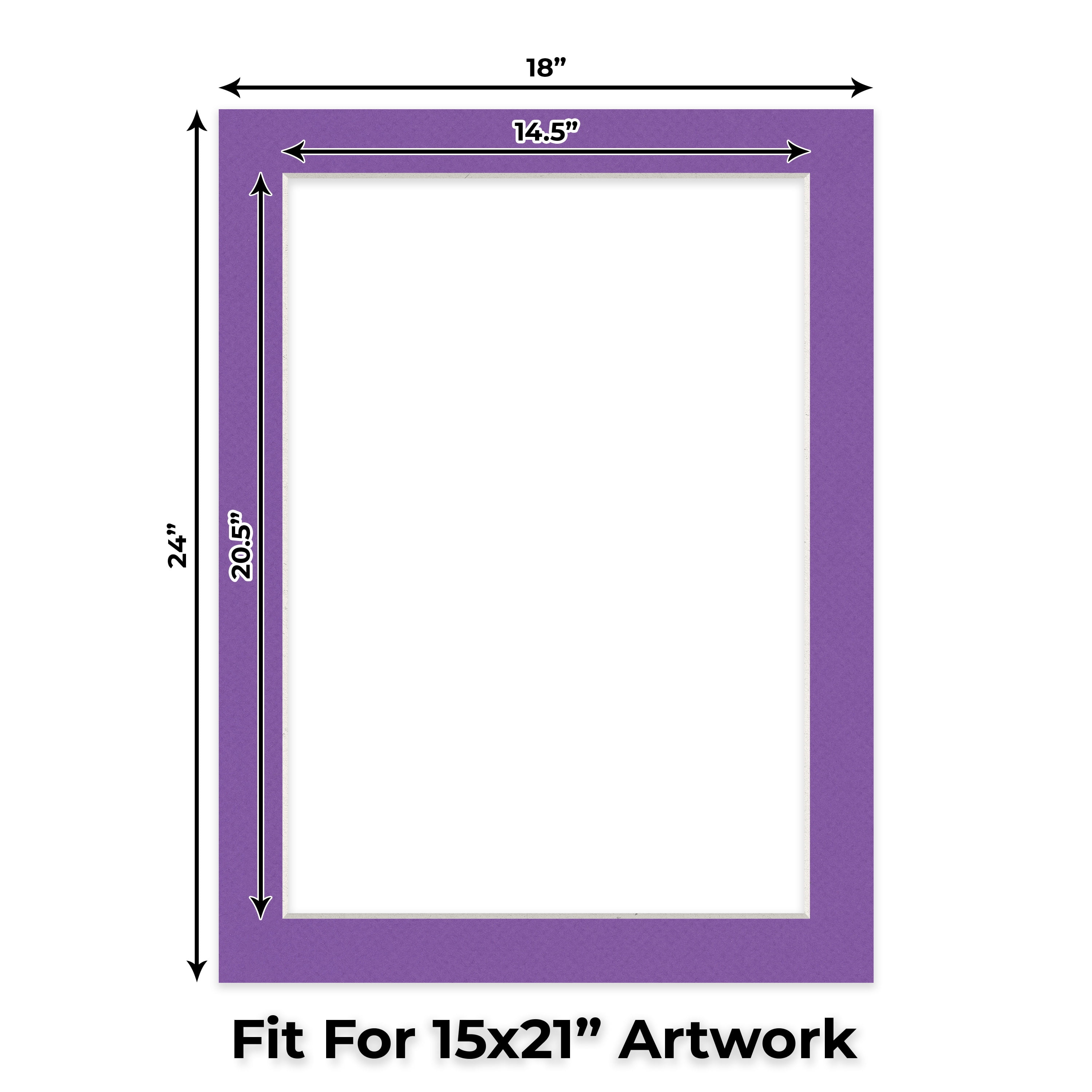 Purple Iris Picture Frame Mat for 18x24 Frames - Fits 15x21 Photos - 25 Mats