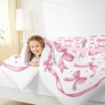 thumbnail image 3 of Manfei Kawaii Bow Tie King Size Comforter Sets,Princess Bowknot Bow Bedding Comforter Set,White Pink Bedding Set For Girl Kids,Luxury Bedroom Decor Reversible,3 Pieces, 3 of 7