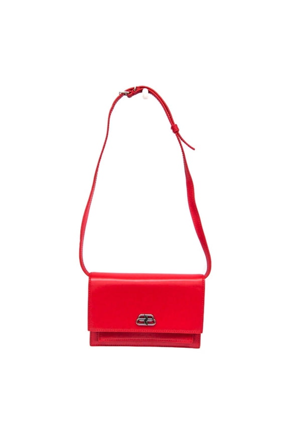 Pre-Owned Balenciaga Sharp XS 594938 Men,Women Leather Fanny Pack,Shoulder Bag Red Color