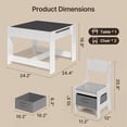 thumbnail image 2 of Noelse 3-in-1 Kids Table and Chair Set with Removable Tabletop Storage, Toddler Craft Table and Chairs for Drawing Playing Studying Eating in Playroom Kids Room Living Room, White, 2 of 8
