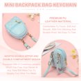 thumbnail image 3 of Uxcell Mini Backpack Cute Cosmetic Bag for Women, PU Leather Crossbody Bag with Lanyard Blue, 3 of 7