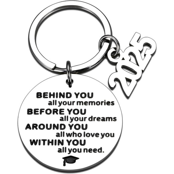 Class of 2025 Graduation Gift for Him Her Inspirational Keychain High School College Graduation Gift for Men Women Nurses Masters Students Sons Daughters 2025 Senior Party Graduation Gift Keychain