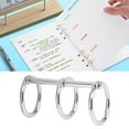 thumbnail image 1 of Binders Rings,Reusable 3 Hole Electroplated Metal DIY Hand Account Paper Loose Leaf Binding Rings, 1 of 7