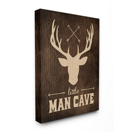 The Kids Room by Stupell Little Man Cave Moose Wood Grain XXL Stretched Canvas Wall Art, 30 x 1.5 x