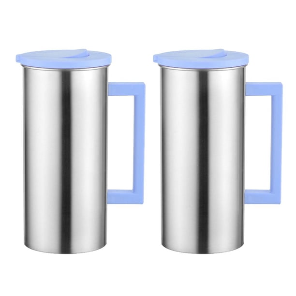 Jarra de agua de material acero inoxidable de 2 piezas, 1,8 litros, azul, para bebidas, té , jarra,