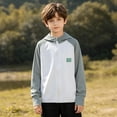 thumbnail image 3 of LRen Boys Rash Guard Hoodie UPF 50+ Long Sleeve Swim Shirt Kids Sun Protection Fishing Shirt Toddler to Youth Summer Beach Outdoor Tops, 3 of 10