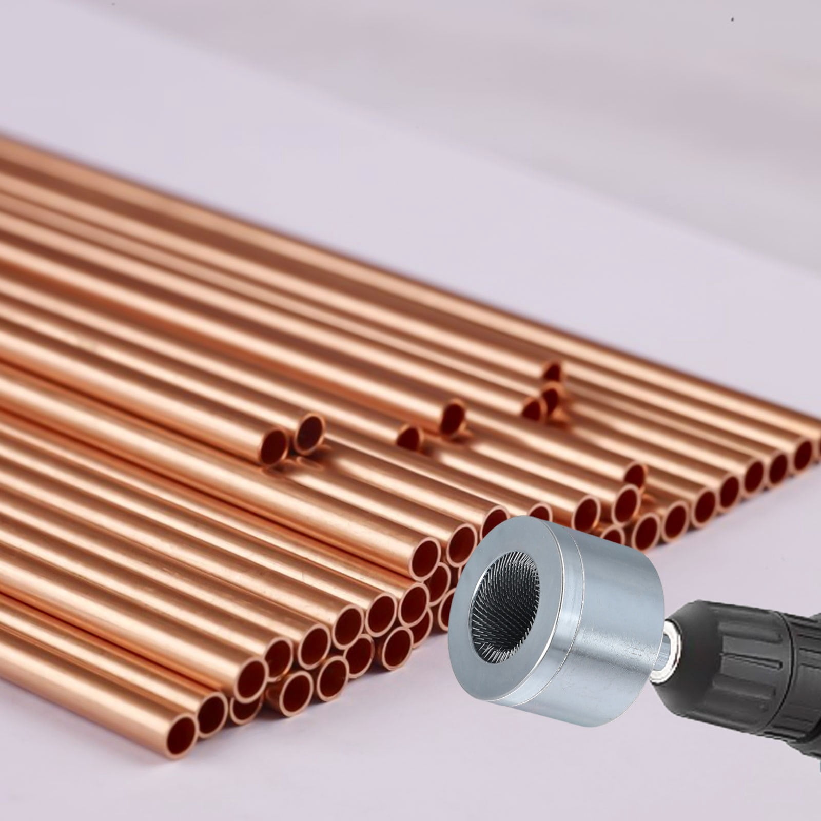 15+22mm Electric Drill Pipe Cleaner Copper Pipe Cleaning Brush Professional Plumbers Industrial Tube Battery Brush Accessor