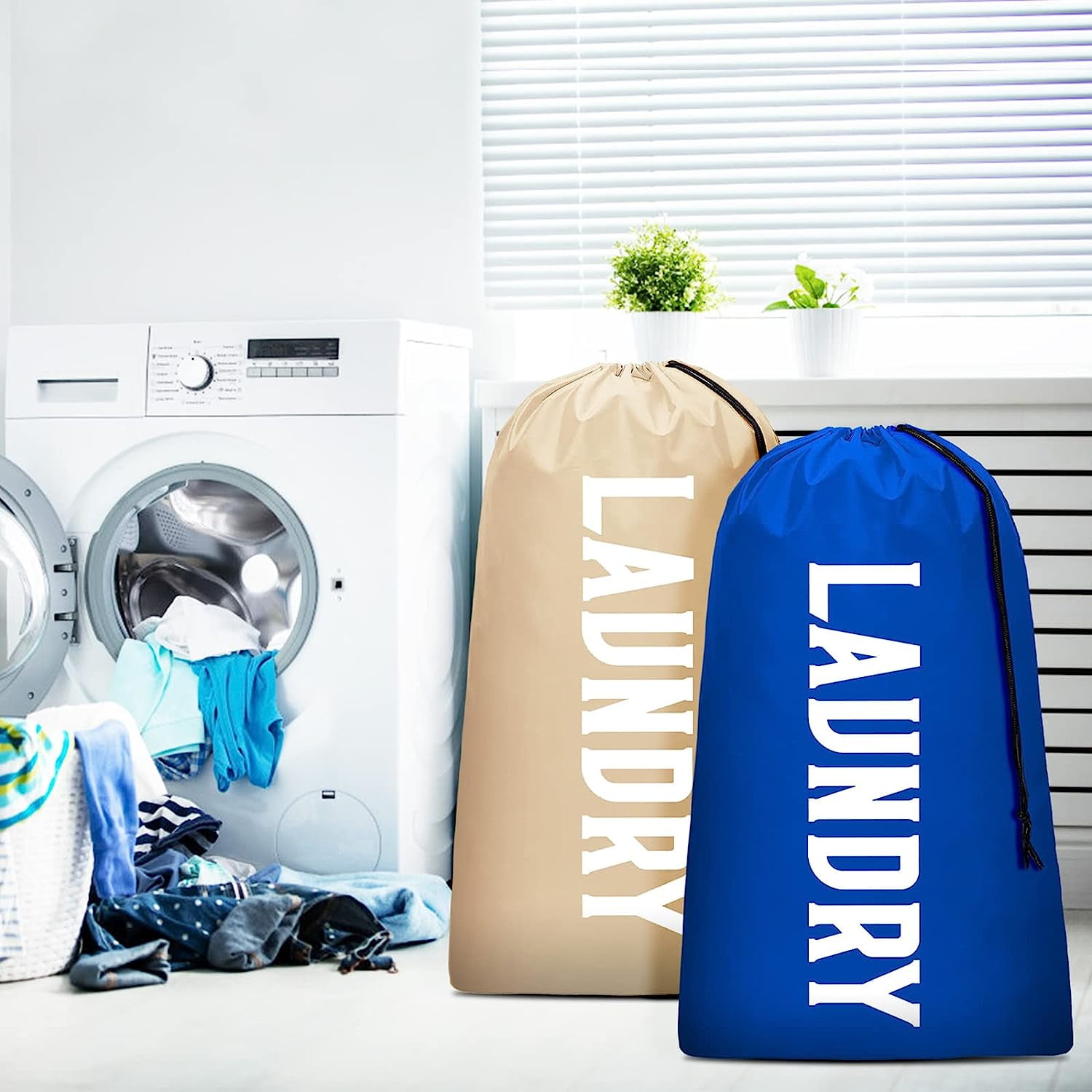 Fiodrmy 2pk XL Travel Laundry Bag, Machine Washable, Holds 4 Loads, Hamper Liner (24 Fiodrmy 2pk XL Travel Laundry Bag, Machine Washable, Holds 4 Loads, Hamper Liner (24