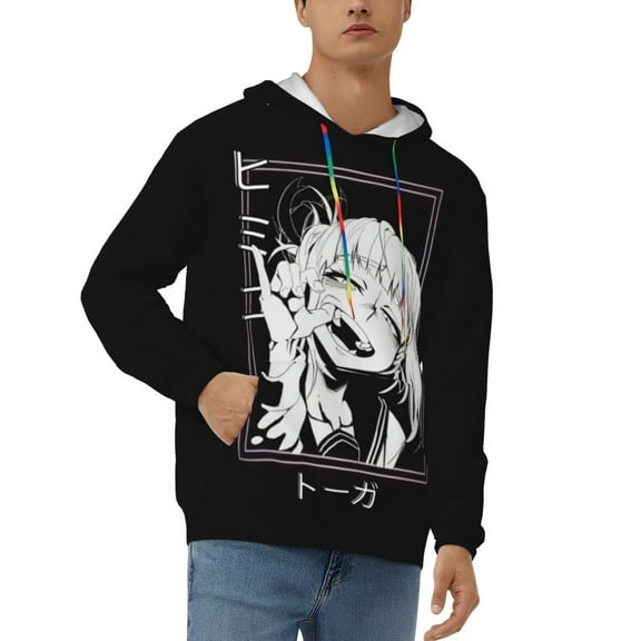 My Hero Academia Himiko Toga Mens Active Sweatshirts Cozy Hoodie 3d Graphic Sweater Casual Winter Clothes Tops Coat Small