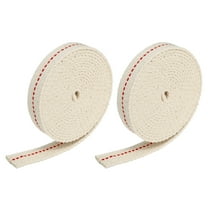5/8 inch Flat Wide 2 Meter/6.5Ft Long Cotton Oil Lamp Wick with Red Stitch, 2 Roll