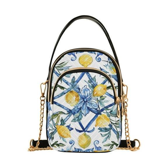 joogoo Women Lemon with Bohomia Chain Crossbody Bags Shoulder Handbag Phone Purse