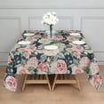 thumbnail image 3 of Pioneer Flower Floral Print Pattern Square Tablecloth,Waterproof Square Table Cover,Wipeable Spillproof Washable Table Cover for Home Kitchen Party Decor 42"X42"(107x107cm), 3 of 6