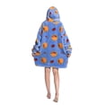 thumbnail image 4 of Oversized Wearable Blanket Hoodie For Adult Kids - Big Hooded Sherpa Junior Sweatshirt With Front Pocket, 4 of 5
