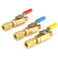 thumbnail image 1 of ThreeH 3pcs R12 R22 Shut Off Valves Air Conditioning Refrigerant Brass 1/4 SAE On-Off Valve for AC HVAC Refrigeration Straight Ball Valve, 1 of 5