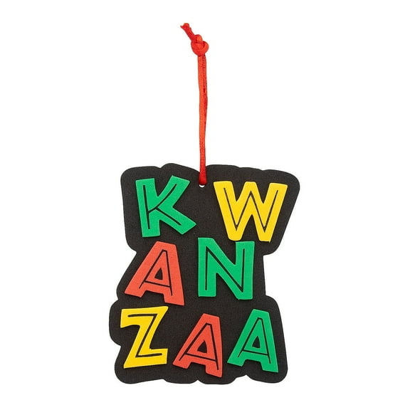 Fun Express 3 1/4" x 4" Kwanzaa Multicolor Foam Ornament Craft Kit – Makes 12