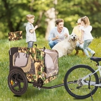Pefilos 42" Heavy Duty Dog Bike Trailer, Foldable Pet Stroller Bicycle Carrier, Pet Bike Trailer for Dogs, Camouflage