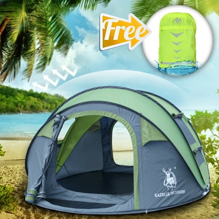 3/4 Person Instant Pop Up Tents Auto Dome + Free Backpack Rain Cover,IClover Automatic Easy up-Fast Pitch & Fold Dome Shelter with Carrying Bag Ideal for Camping Family Backpacking