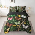 thumbnail image 3 of Manfei Jungle Butterfly 7 Pieces Bedding Comforter Set for Teen, Bohemian Flower Floral Full Bedding Set, Vintage Mandala Style Reversible Fitted Sheet Flat Sheet, Microfiber Bedroom Decor, 3 of 8