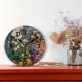 thumbnail image 2 of Yayeee 10" Wall Clock Battery Operated Quartz Round Silent Non-Ticking Home Decor, White Floral Garden, 2 of 6