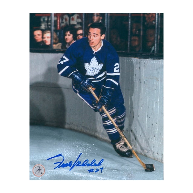 Frank Mahovlich Photo 8x10 du Lancer de Rondelle des Maple Leafs de Toronto Signé