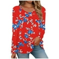 thumbnail image 2 of Utoimkio Long Sleeve Tunic Tops for Women Plus Size V Neck Casual Floral Print Shirts Loose Fit Lightweight Tee Blouses for Women, 2 of 4