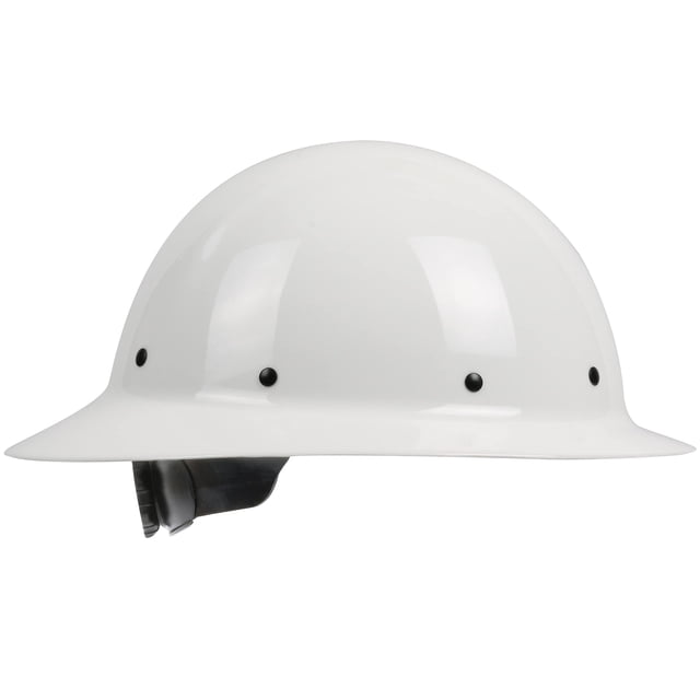 Casco Dynamic WolfJaw de fibra de vidrio de ala completa, blanco
