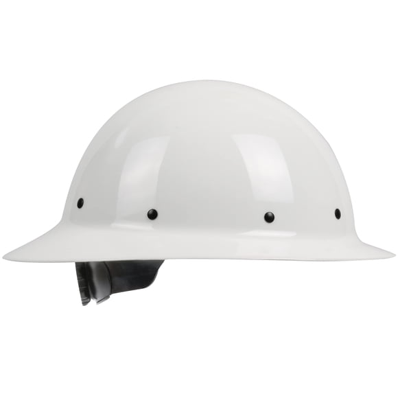 Casco Dynamic WolfJaw de fibra de vidrio de ala completa, blanco