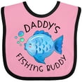 thumbnail image 3 of Inktastic Daddy's Fishing Buddy with Cute Blue Fish Boys or Girls Baby Bib, 3 of 4