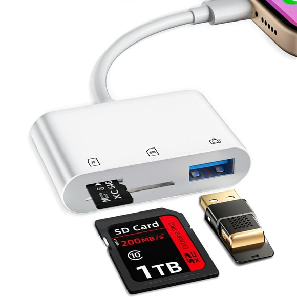 Lector de tarjetas SD Bwttcb para iPhone con adaptador de cámara USB