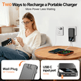 thumbnail image 4 of Portable Charger with Built-in Cables and AC Wall Plug, 10000mAh Slim USB-C Battery Pack, 15W Fast Charging Travel Essential Portable Phone Charger Compatible with iPhone, Samsun, Android，Black, 4 of 7