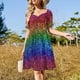 thumbnail image 4 of Vestido divertido de manga corta, vestido de cumpleaños para mujer, vestido largo de verano para mujer, vestido largo de verano para uso diario., 4 of 7