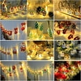 thumbnail image 2 of Cadena de luces LED de hierro para Navidad, diseño de árbol de Navidad, muñeco de nieve, Papá Noel, luces a batería, USB, 2 of 6