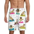 thumbnail image 3 of Lsque Yoga Dogs Poses Mens Sleep Pajama Shorts,Short Pajama Pants, Cotton Ultra-Soft Knit-3X-Large, 3 of 9