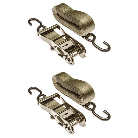 

2 x 27 ft. Army Green Ratchet Straps (Pair)