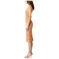 thumbnail image 3 of BARDOT Womens Orange Slitted Zippered Corset Boning Lined Lace Sleeveless Halter Below The Knee Evening Sheath Dress 4, 3 of 4