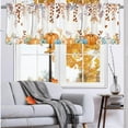 thumbnail image 2 of Fall Kitchen Curtains, Fall Window Curtains Valance Set of 3 - Rod Pocket Tiered Curtain Decorations, Autumn Leaf & Pumpkin Kitchen Decor for Home 54x36 Inch, 2 of 6