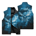 thumbnail image 4 of Chaleco de ciclismo para hombre con estampado 3D de calaveras, jersey de ciclismo para motocicleta, chaleco cortavientos con cremallera y cuello alto informal para otoño 2024, 4 of 5
