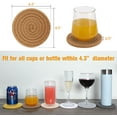thumbnail image 2 of 8 Pcs Drink Coasters with Holder, Cotton Woven Absorbent Coasters for Drinks, Minimalist Home Decor Coaster Set for Wooden Tabletop Protection Table, 4.3 inches - Brown, 2 of 7
