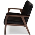 thumbnail image 4 of Baxton Studio Nikko Faux Leather Sofa in Dark Brown and Walnut, 4 of 6