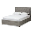 thumbnail image 2 of Skyline Decor Light Grey Fabric Upholstered King Size Storage Bed, 2 of 11
