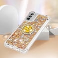 thumbnail image 4 of Glitter Case for Moto G 5G 2022, Bling Sparkle Floating Liquid Soft TPU Cushion Fashion Girly Women Girls Clear with Ring Holder Phone Cover for Motorola Moto G 5G 2022（Not 2021）  Gold, 4 of 12